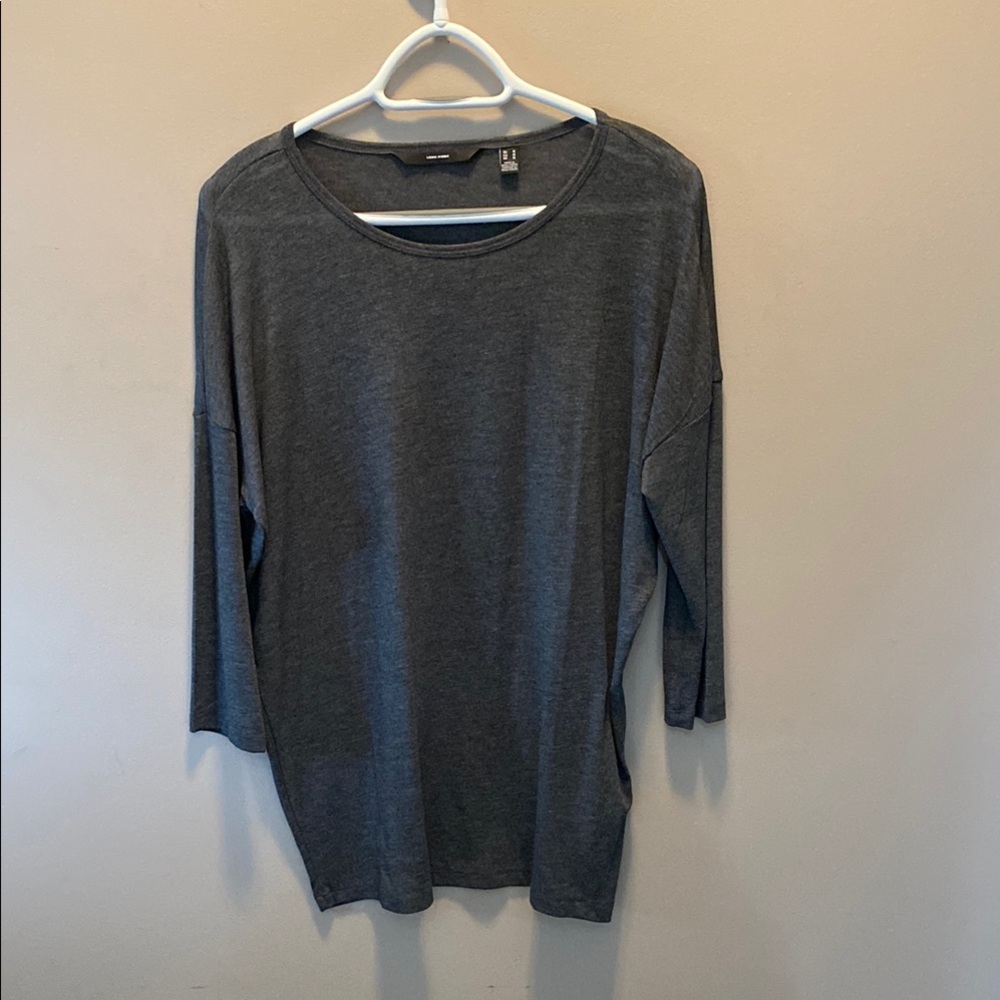 Vero Moda Gray 3/4 Sleeve Relaxed T-Shirt